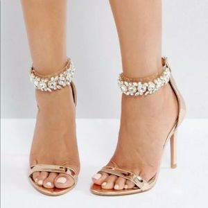 Public Desire Fiji Rose Gold Heeled Sandals